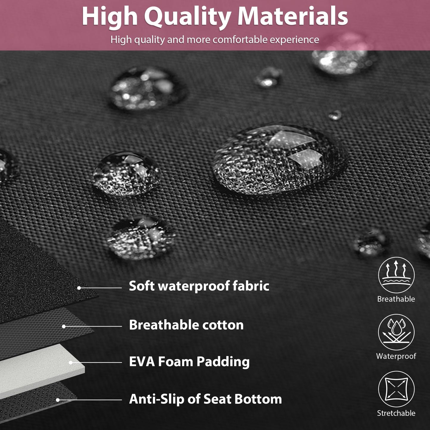 CAR Pass Neoprene Waterproof Two Front Car Seat Covers Set- Universal Fit for Vehicles, Airbag Compatiable(Black)
