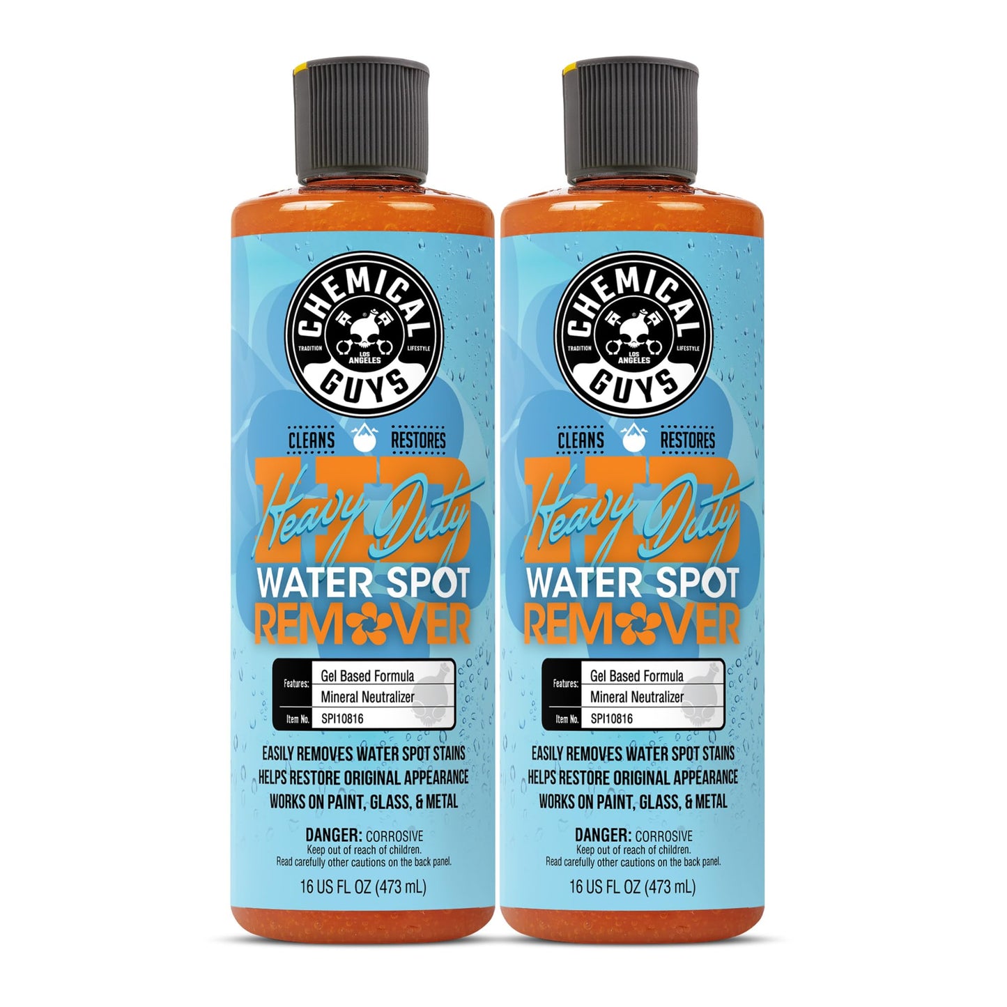 Chemical Guys Heavy Duty Water Spot Remover Gel for Paint, Glass, and Metal - Mineral and Water Spot Remover for Cars, Trucks, Motorcycles, RVs & More - 16 oz