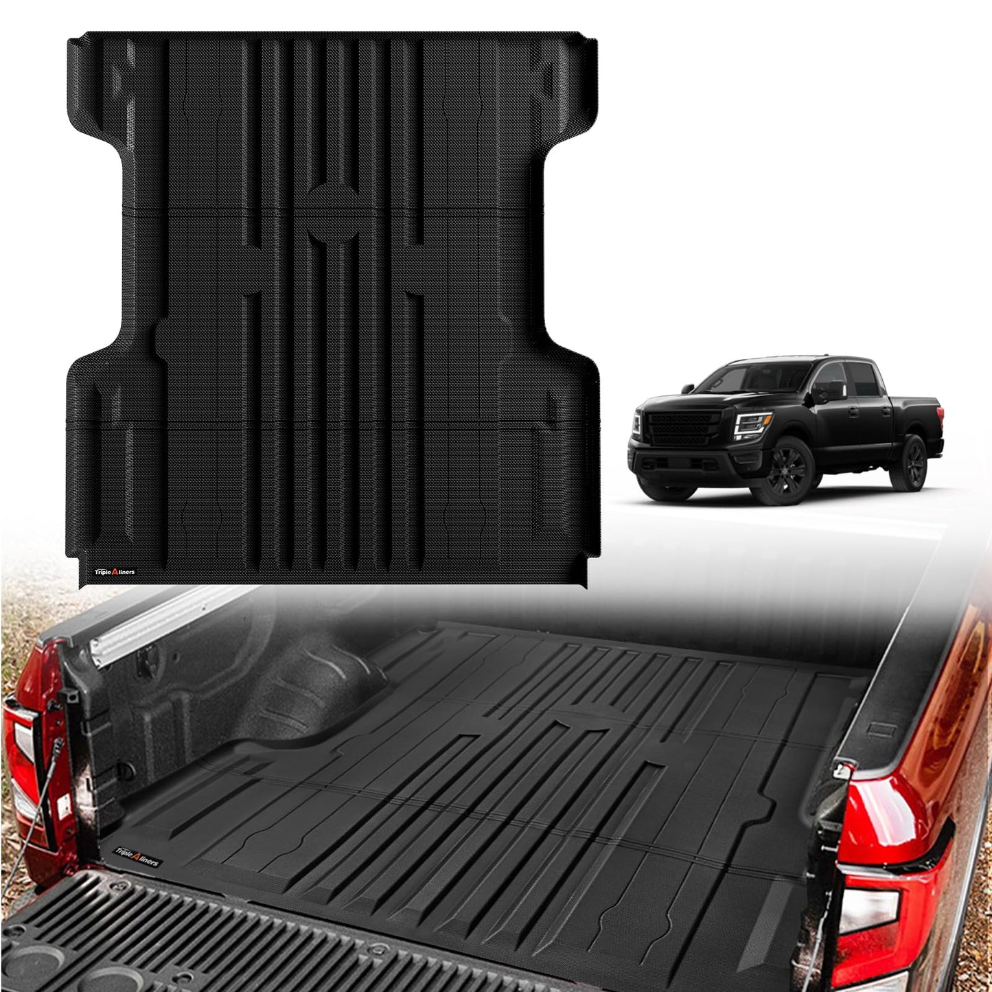TripleAliners Truck Mat Compatible with 2019-2026 Chevy Silverado 1500 / GMC Sierra 1500 6.6FT Accessories, Truck Bed Mat Heavy Duty Custom Fit All Weather Protection TPE Pickup Liner, Standard Bed