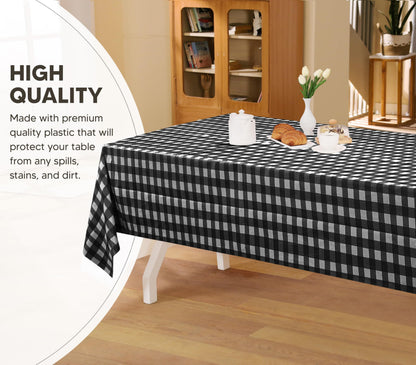 Utopia Kitchen Einweg-Tischdecke aus Kunststoff (12er Pack – 137x274 cm) Weiß Rechteckige Tischdecke Wasserdicht Schmutzabweisend Party-Tischdecke