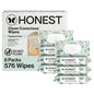 The Honest Company Clean Conscious Unscented Wipes | Over 99% Water, Compostable, Plant-Based, Baby Wipes | Hypoallergenic for Sensitive Skin, EWG Verified | Pattern Play, 576 Count