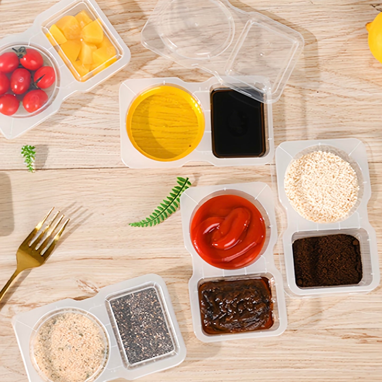 2 Pack Snackle Box –Air Tight Snack Containers with Divided, Lids&Handle –Clear Serving Tray for Fruits, Candy, Nuts –Portable for Travel, Parties, Daily Use (8 Containers Dishwasher Safe)