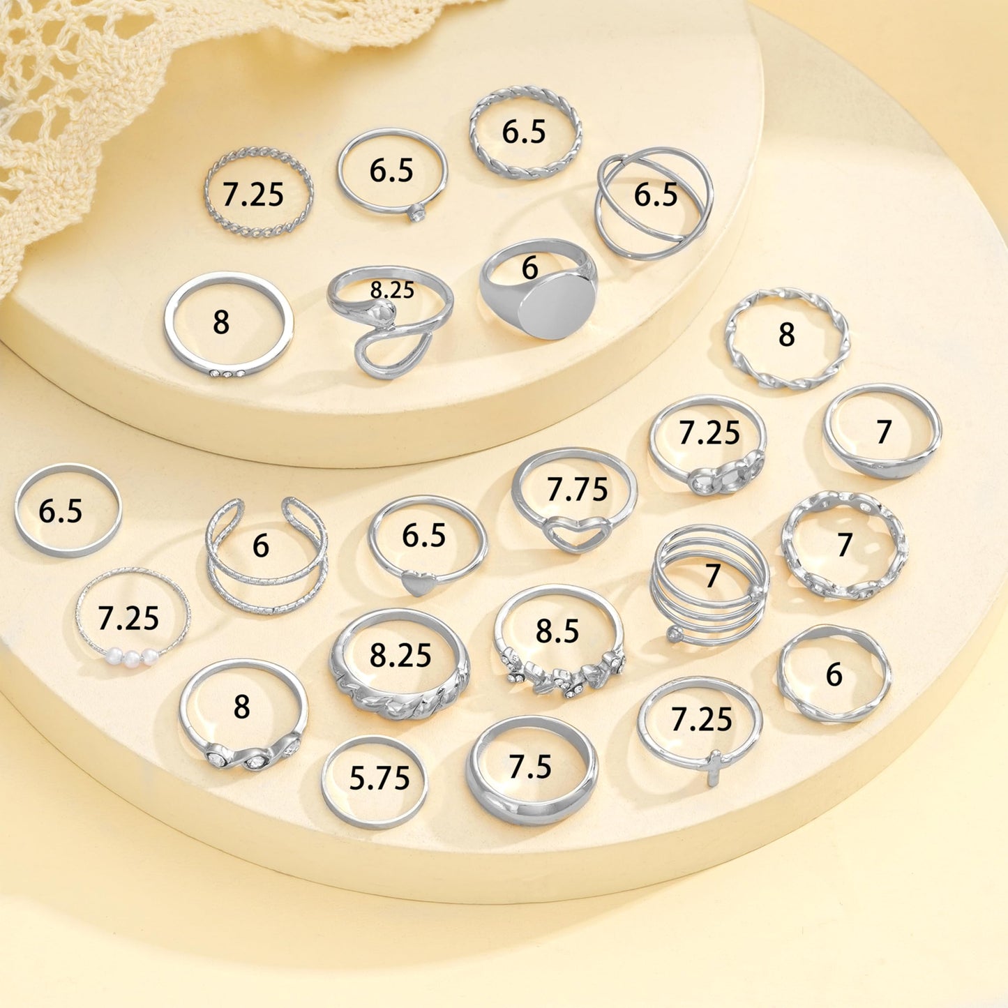 FAXHION 24-60 Pcs Gold Stackable Rings for Women, Knuckle Rings Chunky Gold Ring Set Dainty Stacking Cute Rings, Multiple Sizes Cute Jewelry Set Gift
