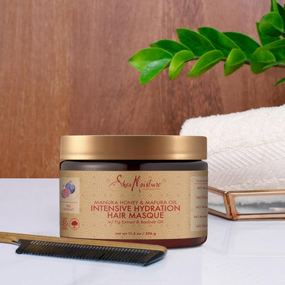 SheaMoisture Intensive Hydration Hair Masque Haarkur für trockenes, strapaziertes Haar Manuka-Honig & Mafura-Öl tiefenwirksame Pflegemaske mit Feigenextrakt 326 g