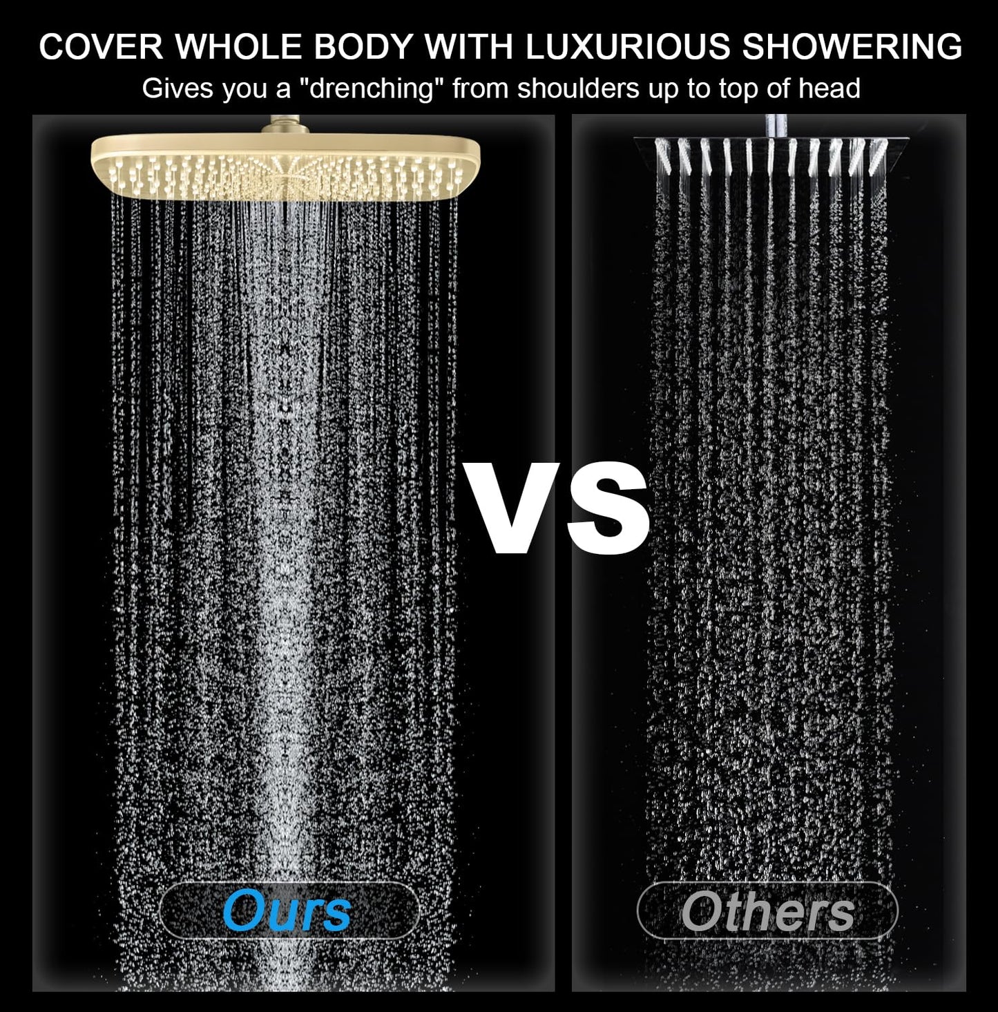 BOZYBO Rain Shower Head with Handheld: High Pressure Shower Heads with Handheld Spray Combo, 12" Rainfall Shower Head and 9 Sprays Hand Showerheads with Magnetic Docking and Power Jets, Chrome
