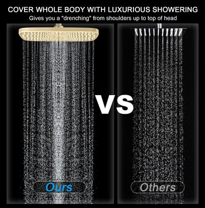 BOZYBO Rain Shower Head with Handheld: High Pressure Shower Heads with Handheld Spray Combo, 12" Rainfall Shower Head and 9 Sprays Hand Showerheads with Magnetic Docking and Power Jets, Chrome