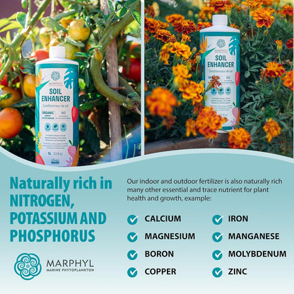 MARPHYL Universaldünger – Organischer, nährstoffreicher Dünger & Bodenverbesserer für Zimmer- & Gartenblumen, Gemüse, Sukkulenten, Bambus & Hydrokulturen