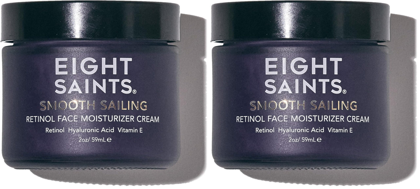 Eight Saints Retinol Facial Moisturizer Cream, For Firming Face, Neck & Eye Wrinkles and Lines, Deep Hydrating Lotion, Fragrance-Free, with Retinol, Hyaluronic Acid, and Vitamin E, 2 Ounces
