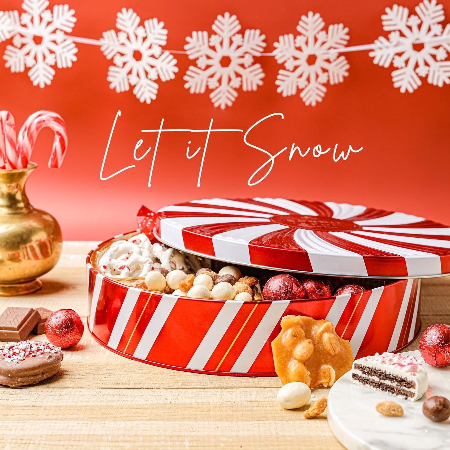BONNIE AND POP Weihnachtsgeschenkkorb – Weihnachtsgeschenke – Pralinen- und Nussgeschenkbox, Sortimentstablett – Geburtstag, Beileid, Genesung, Männer, Frauen & Familien