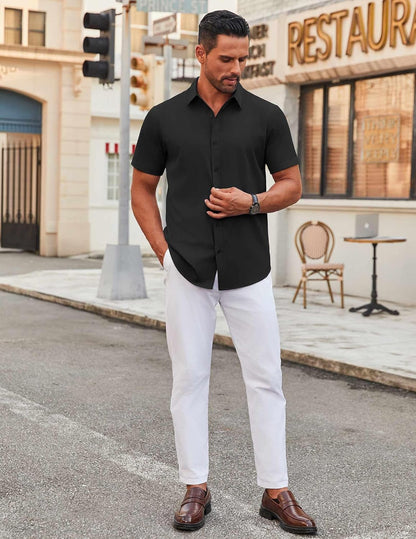 COOFANDY Mens Short Sleeve Button Down Shirts: A Game-Changer for Business Casual