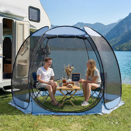Alvantor Pop Up Screen House Tent, Instant Outdoor Gazebo with Mosquito Netting & UPF 50+ Sun Protection, Portable Canopy Shelter for Patio, Backyard, Camping (2-10 Person)