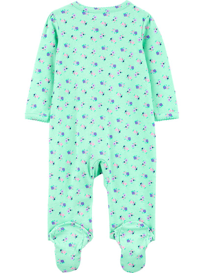 Simple Joys by Carter's Unisex Baby-Schlafoverall mit Füßen aus Baumwolle, 3er-Pack, Bär/Lama/Regenbogen, 3-6 Monate