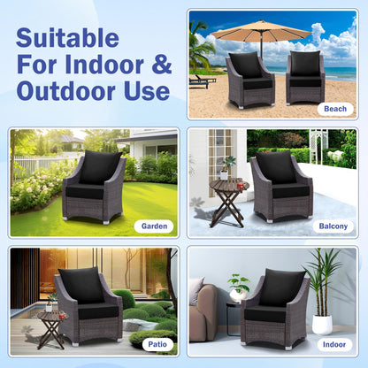 IASEAHK Outdoor Chair Cushions, 24 x 24 Inch Outdoor Cushion for Patio Furniture, Patio Chair Cushion, Waterproof & Fade Resistant Deep Patio Furniture Cushions Set with Handle and Ties, Navy Blue
