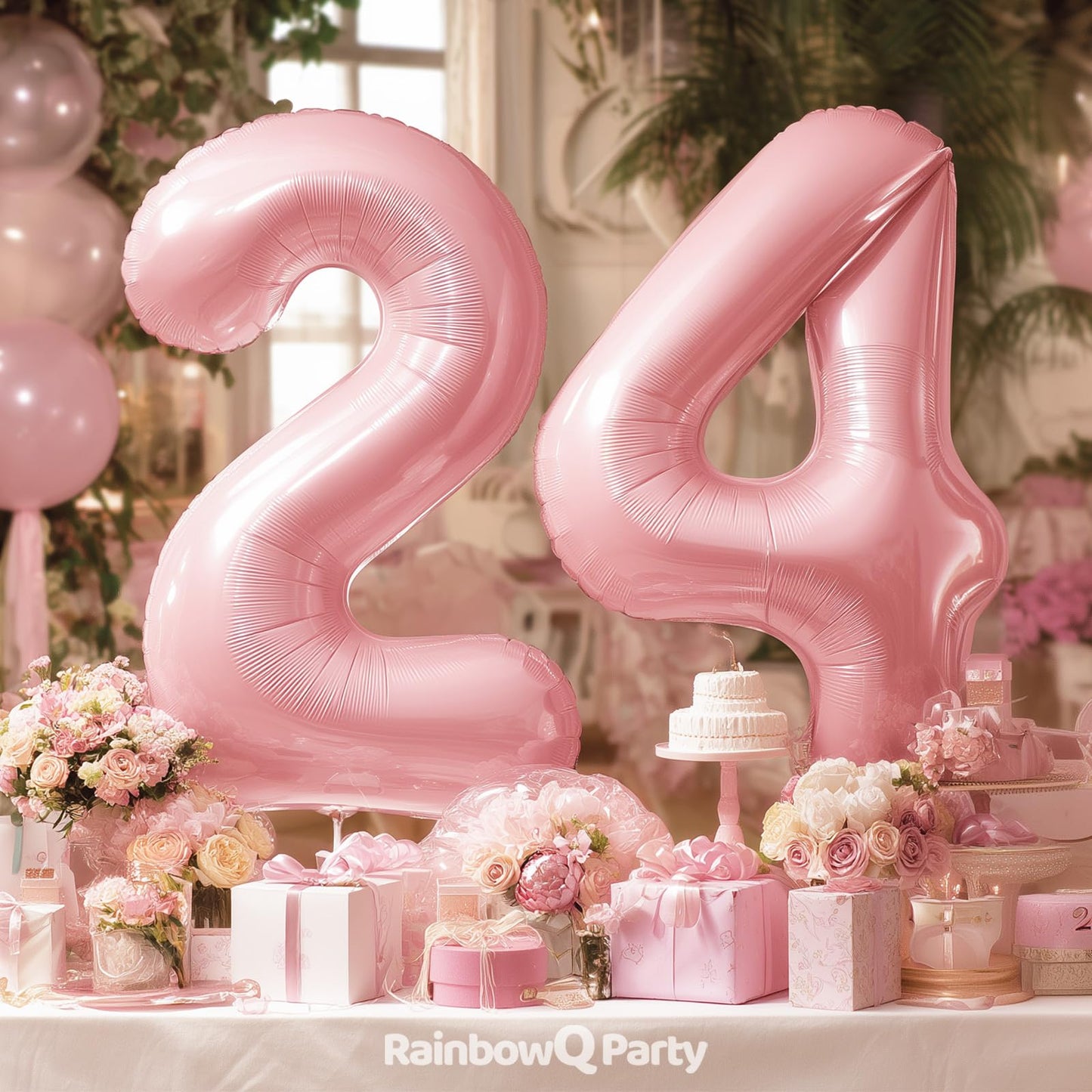 RainbowQ Party 1 Ballon Nummer 40 Zoll für Jungen oder Mädchen Groß Rosa 0-9 Folien-Mylar Großer 1 Zahlenballon Alles Gute zum 1. Geburtstag Party Jubiläumsdekorationen Zubehör