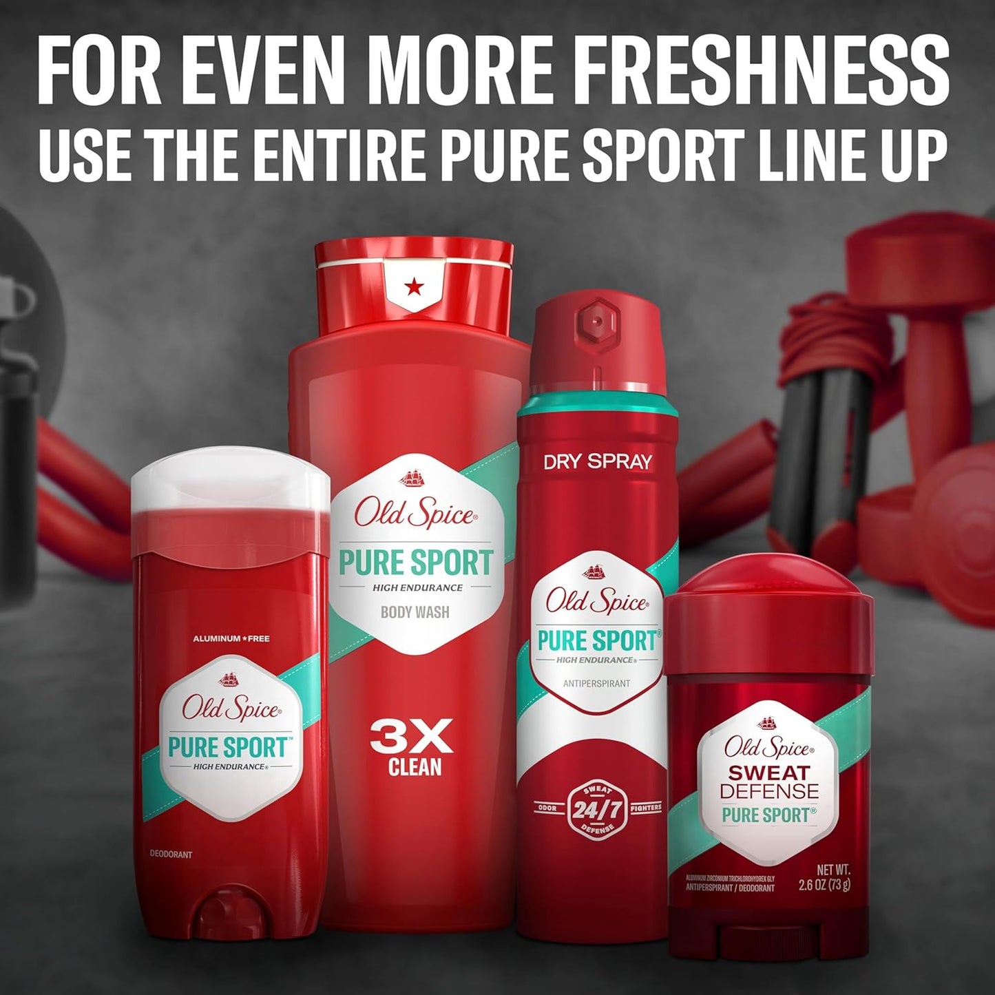 Old Spice High Endurance Deodorant für Herren, Aluminiumfrei, Pure Sport Duft, 107 g