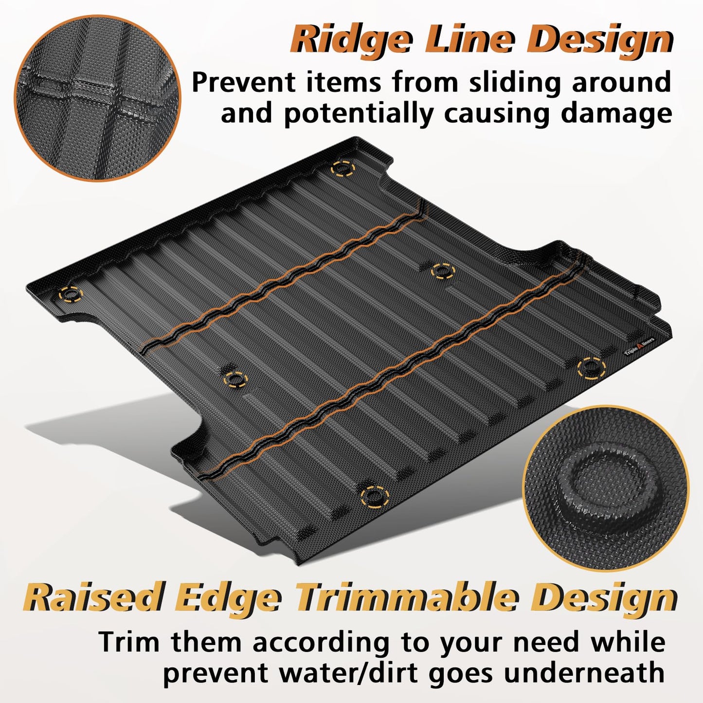 TripleAliners Truck Mat Compatible with 2019-2026 Chevy Silverado 1500 / GMC Sierra 1500 6.6FT Accessories, Truck Bed Mat Heavy Duty Custom Fit All Weather Protection TPE Pickup Liner, Standard Bed