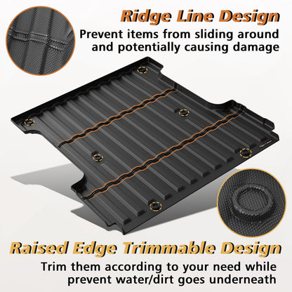 TripleAliners Truck Mat Compatible with 2019-2026 Chevy Silverado 1500 / GMC Sierra 1500 6.6FT Accessories, Truck Bed Mat Heavy Duty Custom Fit All Weather Protection TPE Pickup Liner, Standard Bed
