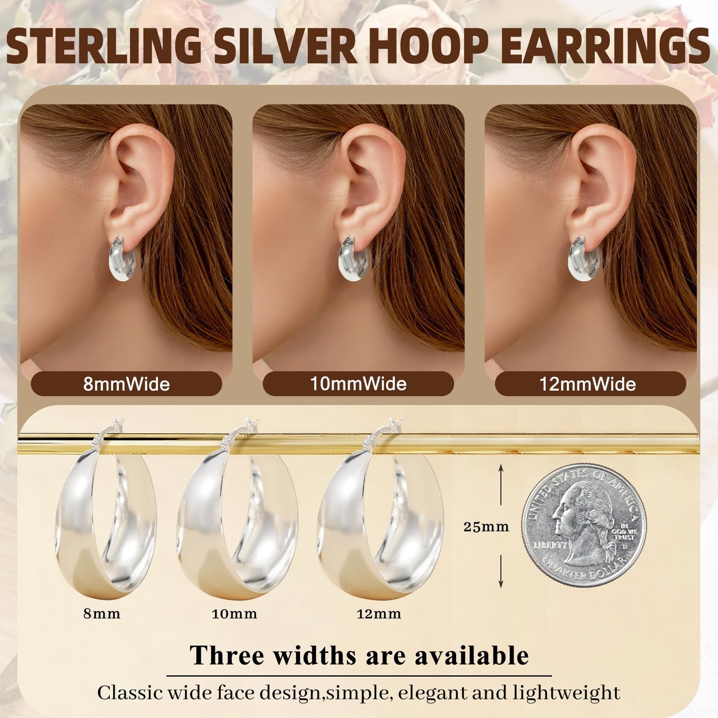 Senteria Dicke, klobige, vergoldete Creolen für Frauen, hypoallergene, 14K vergoldete Creolen, leichte, große goldene Creolen für Frauen, 30 MM