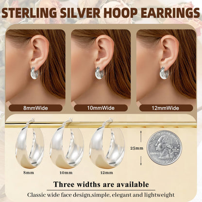 Senteria Dicke, klobige, vergoldete Creolen für Frauen, hypoallergene, 14K vergoldete Creolen, leichte, große goldene Creolen für Frauen, 30 MM