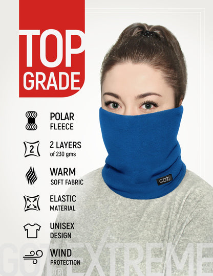 GOT Sports Polar Fleece Nackenwärmer - Doppellagige Winter Ski Gesichtsmaske - Nackengamasche Schal zum Skifahren, Snowboarden, Laufen (Schwarz)