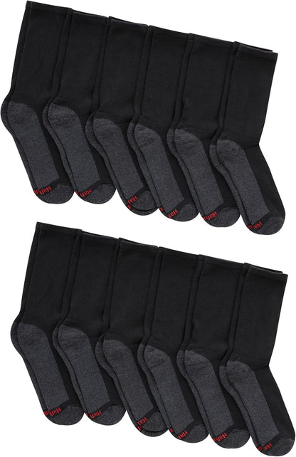 Hanes Herren Crew-Socken Max Cushioned, feuchtigkeitsableitend mit Geruchskontrolle, Multipack
