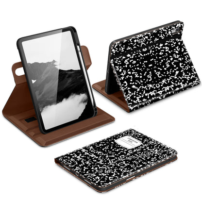 DTTO for iPad A16 Case, iPad 11th / 10th Generation Case (2025/2022), 360 Degree Rotating Premium Leather Folio Stand Cover with Pencil Holder, Brown