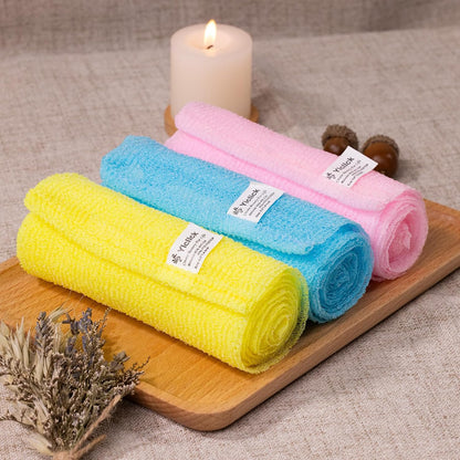 Yiclick Peeling-Waschlappen, Peeling-Körperbürste, Rückenbürste für Dusche und Bad, afrikanischer Netzschwamm Luffa-Körperpeeling, Peeling-Tuchbürstenhandschuhe für Frauen (Grau)