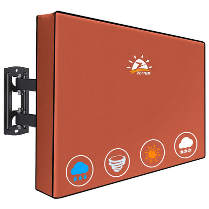 Zettum Outdoor TV Cover 58 Inch - 600D TV Cover Weatherproof & Waterproof for 55 to 58 Inch Outdoor TV, Heavy Duty TV Enclosure Protector for Outside Flat Screen TV (Size: 55"L x 6"D x 36"H)