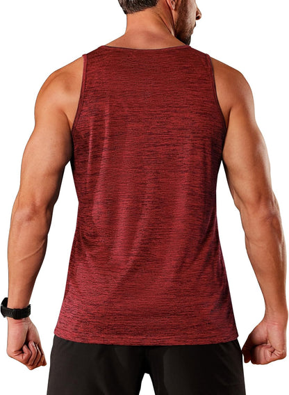 TACVASEN Herren Tanktops Schnelltrocknend Ärmelloses Workout Muskelshirt Sport Bodybuilding Fitness Performance T-Shirts