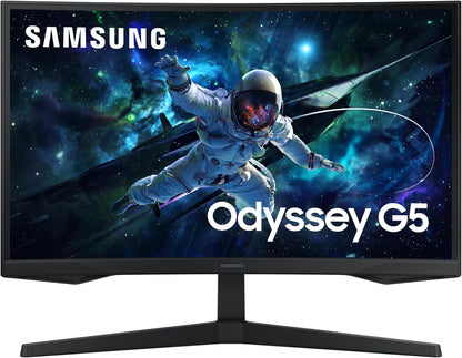 Samsung Odyssey 27 inch Curved Gaming Monitor (2,560 x 1,440) G55C QHD 165 Hz 1 ms, HDR10, FreeSync, Eye Saver Mode, 1000R Curvature- LS27CG550ENXZA