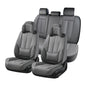 Coverado Car Seat Covers 5 Pieces, Full Set Universal Seat Covers for Cars, Waterproof Nappa Leather Auto Seat Protectors with Head Pillow, Car Interiors Fit for Most Sedans SUV Pick-up Truck, Black