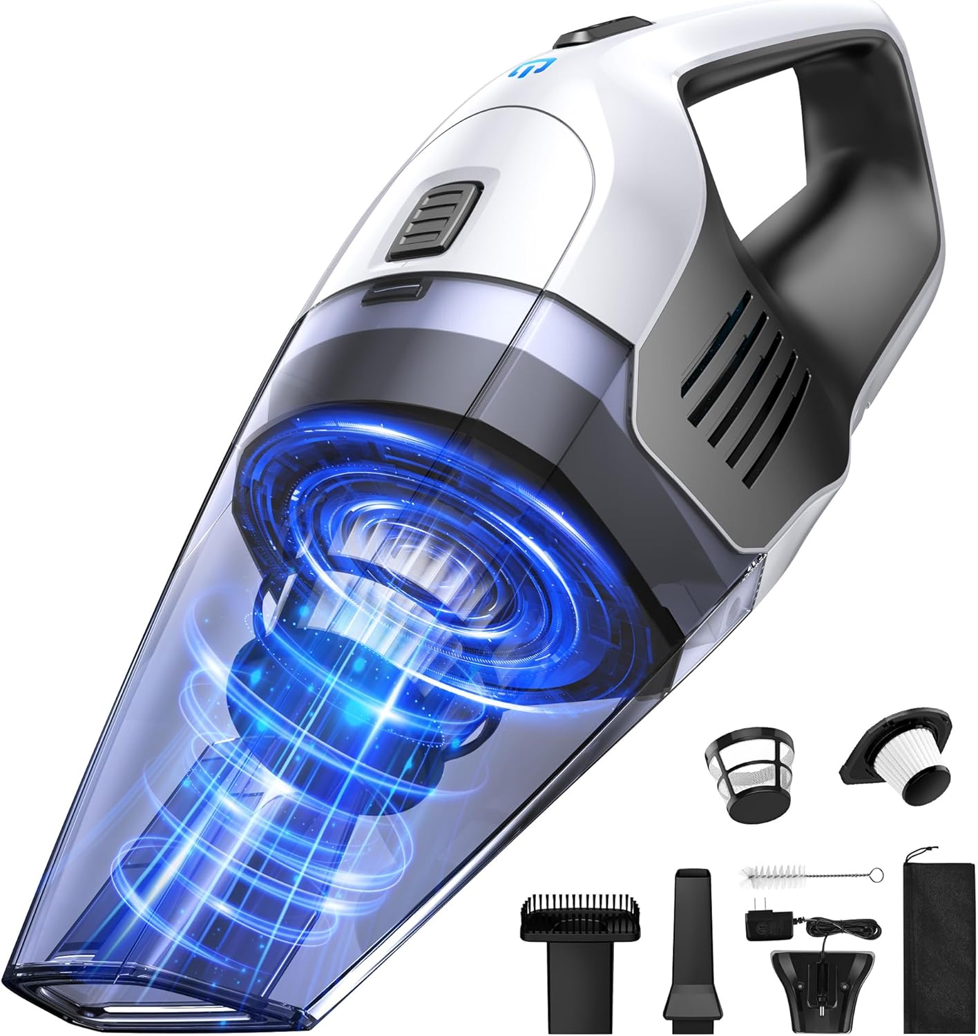 Handheld Vacuum Cleaner, Powerful Suction Portable Lightweight Hand Held Vacuum Cordless with 25-30Mins Long Runtime Rechargeable Battery Quick Charge for Home, Car, Carpet Stairs, Pet Hair Cleaning