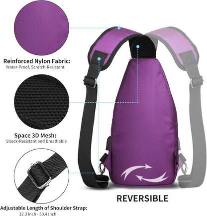 AMJ Sling Bag für Wandern und Outdoor, Umhängetasche, Reise-Brusttasche Daypack für Damen & Herren
