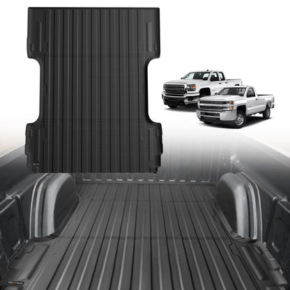 TripleAliners Truck Mat Compatible with 2019-2026 Chevy Silverado 1500 / GMC Sierra 1500 6.6FT Accessories, Truck Bed Mat Heavy Duty Custom Fit All Weather Protection TPE Pickup Liner, Standard Bed