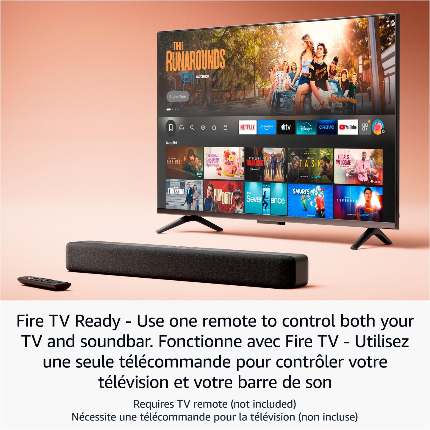 Amazon Fire TV Soundbar, 2.0-Lautsprecher mit DTS Virtual:X und Dolby Audio, Bluetooth-Konnektivität