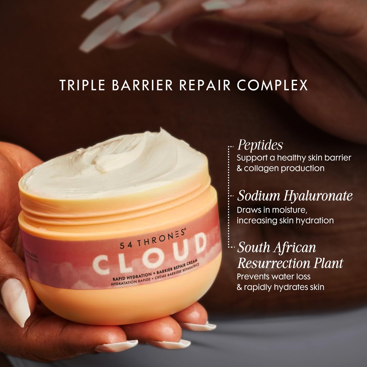 54 Thrones Daily Moisturizing Body Cream Lotion, Barrier Repair Cloud Cream, African Shea Butter Skin Care, Ugandan Vanilla & Ethiopian Honey