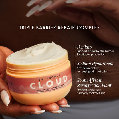 54 Thrones Daily Moisturizing Body Cream Lotion, Barrier Repair Cloud Cream, African Shea Butter Skin Care, Ugandan Vanilla & Ethiopian Honey
