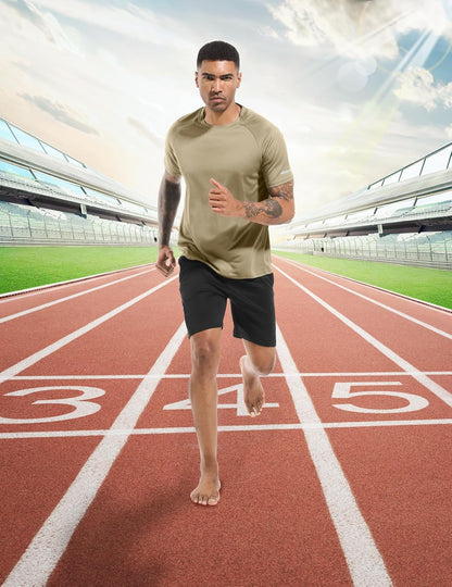 Boyzn 1er, 3er, 5er oder 7er Pack Herren-Trainings-Laufshirts, Dry Fit feuchtigkeitsableitendes T-Shirt, Gym Sport Kurzarm-T-Shirts