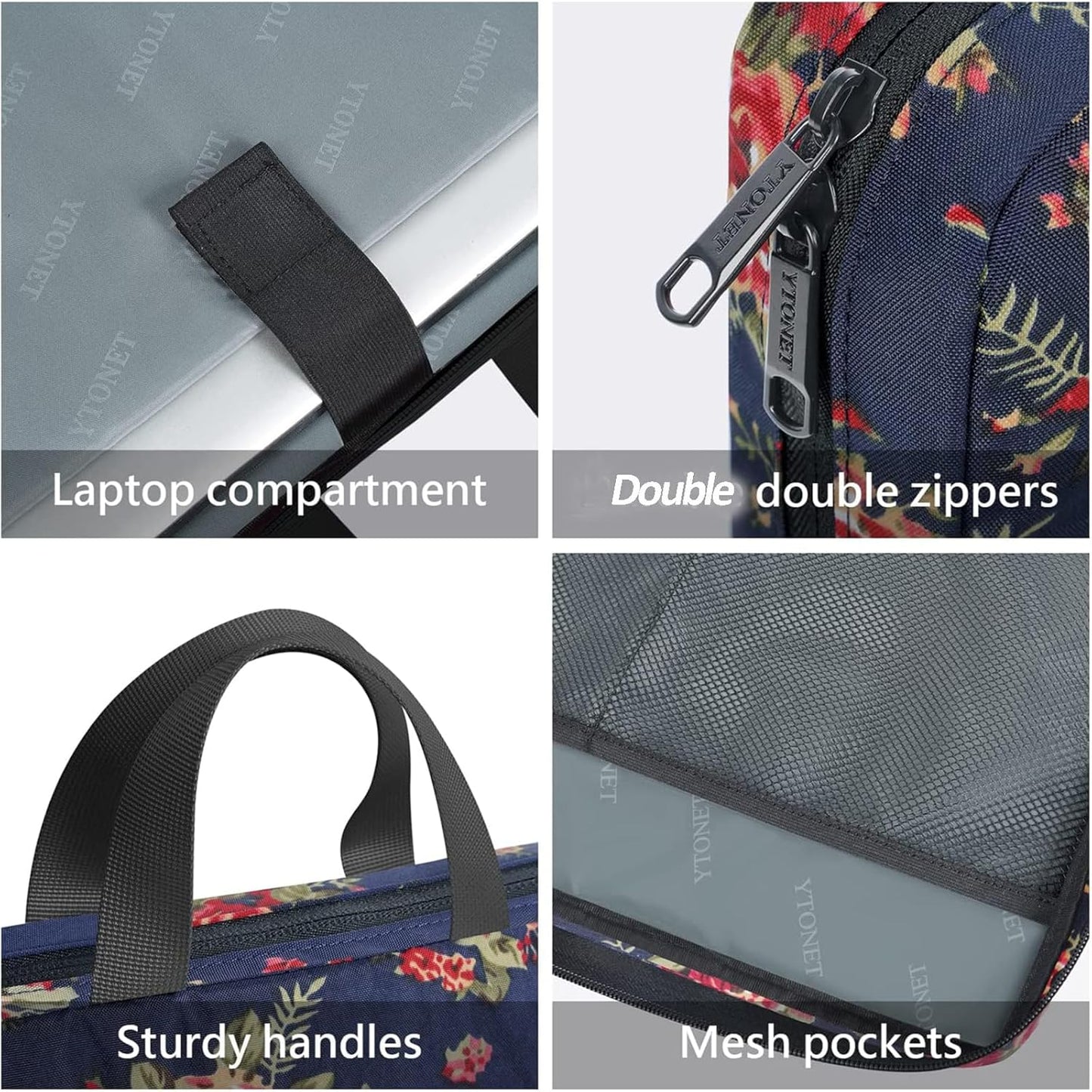 Funda para portátil Ytonet, bolsa para portátil TSA de 15.6 pulgadas, funda para portátil resistente al agua, bolsa de transporte para ordenador compatible con portátiles Lenovo, HP, Dell, Asus, regalos para hombres y mujeres, gris