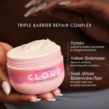 54 Thrones Daily Moisturizing Body Cream Lotion, Barrier Repair Cloud Cream, African Shea Butter Skin Care, Ugandan Vanilla & Ethiopian Honey