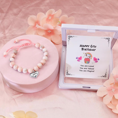 Sereney Birthday Gifts for Girls, Beaded Bracelets as 1/2 1 2 3 4 5 6 7 8 9 10 11 12 13 14 15 16 Year Old Birthday Gift, Adjustable Cross/Pearl Bracelet as Happy Birthday Gifts for Daughter