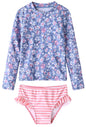 UMELOK Toddler and Little Girls Rash Guard Sets with Bikini Bottoms Swimwear