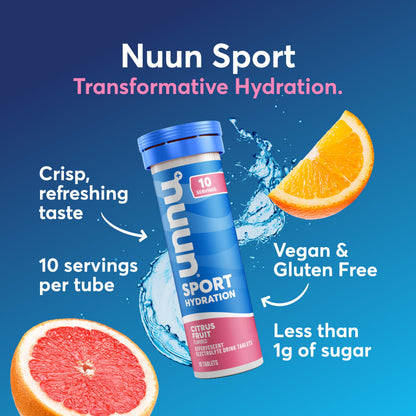 Nuun Sport Electrolyte Tablets with Magnesium, Calcium, Potassium, Chloride & Sodium, Gluten Free & Vegan, Mixed Flavors, 48 Pack (40 Servings Total)