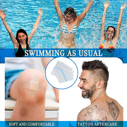 Tattoo-Nachsorgeverband – Wasserdichtes Pflaster zum Hautschutz – „Zweite Haut“ Verband zur Wundheilung – Transparente Tattoo-Folie – Sterile und sichere Klarsicht-Verbandsrolle für Tattoo-Zubehör