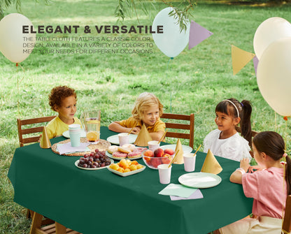 Utopia Kitchen Einweg-Tischdecke aus Kunststoff (12er Pack – 137x274 cm) Weiß Rechteckige Tischdecke Wasserdicht Schmutzabweisend Party-Tischdecke