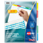 Avery 8 Tab Dividers for 3 Ring Binder, Easy Print & Apply Clear Label Strip, Index Maker Customizable Multicolor Tabs, 25 Sets (11424)