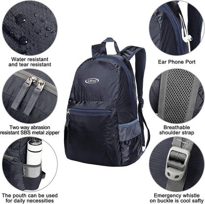 G4Free 20L Lightweight Packable Backpack Foldable Travel Hiking Daypack for Men and Women