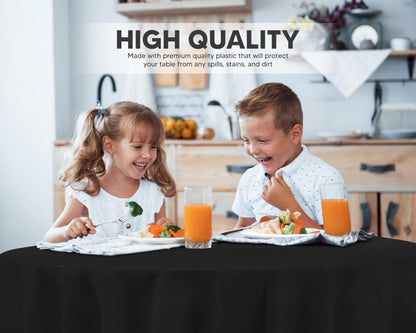 Utopia Kitchen Einweg-Tischdecke aus Kunststoff (12er Pack – 137x274 cm) Weiß Rechteckige Tischdecke Wasserdicht Schmutzabweisend Party-Tischdecke