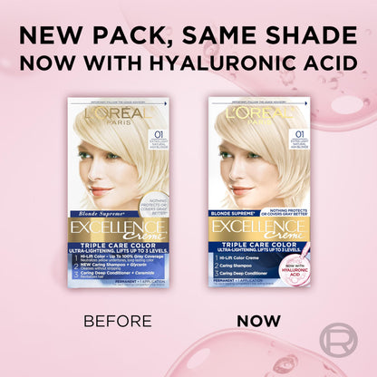 L'Oréal Paris Excellence Crème Permanente Haarfarbe, dreifache Pflegehaarfarbe mit Hyaluronsäure für 100% Grauabdeckung, 4AR Dunkles Schokobraun, 1 Packung (Verpackung kann variieren)