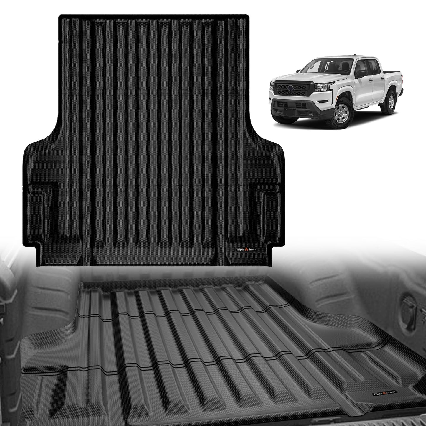 TripleAliners Truck Mat Compatible with 2019-2026 Chevy Silverado 1500 / GMC Sierra 1500 6.6FT Accessories, Truck Bed Mat Heavy Duty Custom Fit All Weather Protection TPE Pickup Liner, Standard Bed